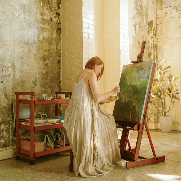 MEEDEN Classic Heavy Duty H-Frame Artist Easel-Walnut-DW01