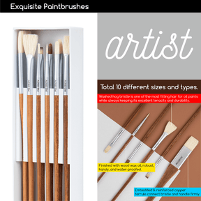 MEEDEN Artist Oil Painting Set with Sketch Easel Box, 13*50ml Tubes