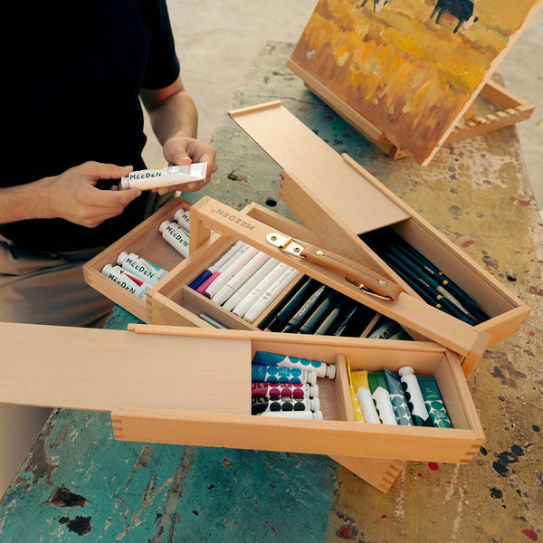 Wooden Art Supply Storage Box-HBX-7