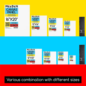 MEEDEN 100% Cotton Canvas Boards, 12 x 12 In, 15 Packs MEEDEN