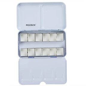 MEEDEN Empty Watercolor Tin Palette with 12 Pcs Half Pans, Colorful MEEDEN