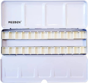 MEEDEN Empty Watercolor Tin Palette with 26 Pcs Half Pans, Colorful MEEDEN