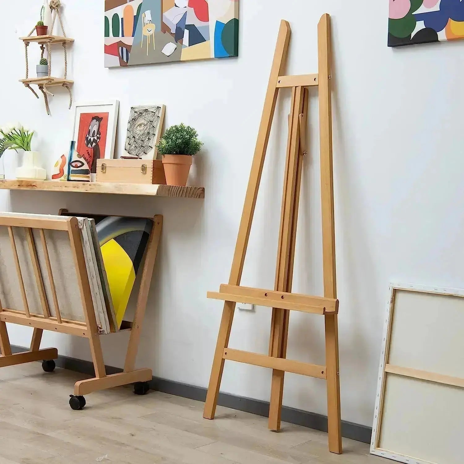 MEEDEN Large Adjustable Artist Wooden Easel, 59" Height-W08/ES-6033 - MEEDEN ARTEasel