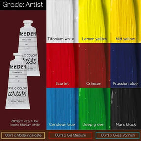 MEEDEN Professional Artist Acrylic Painting Set with French Easel