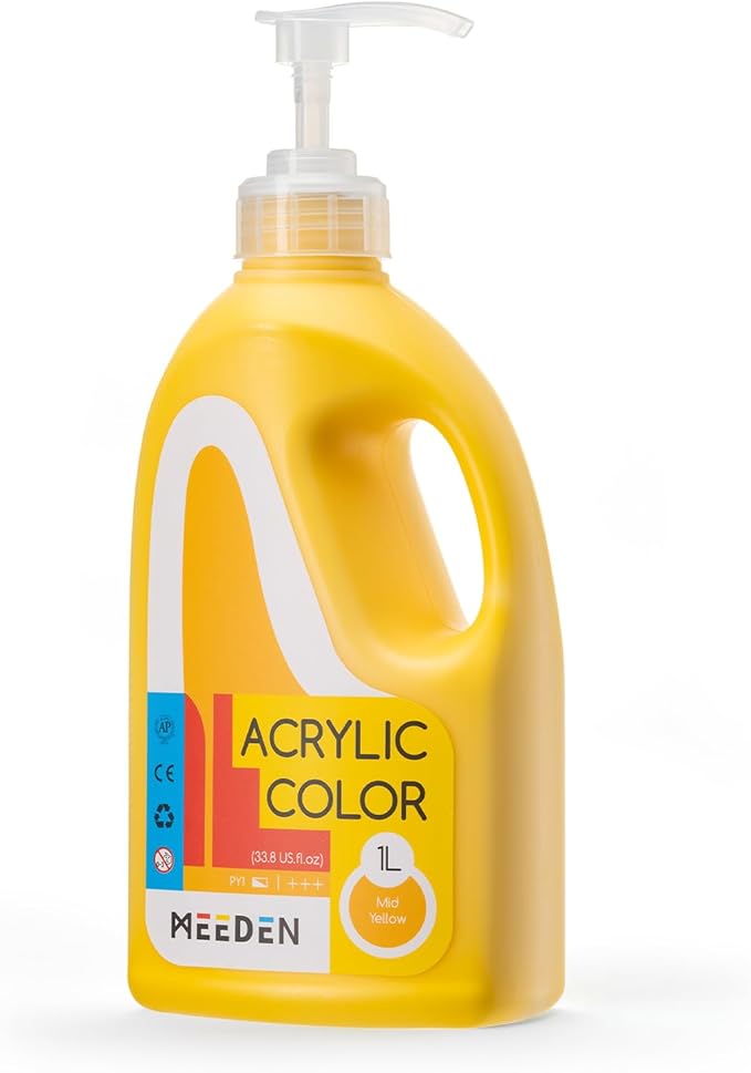 MEEDEN Viridian Green Acrylic Paint: 1 L /33.8 oz Satin Liquid Paint with Pump Lid-PTA-1060