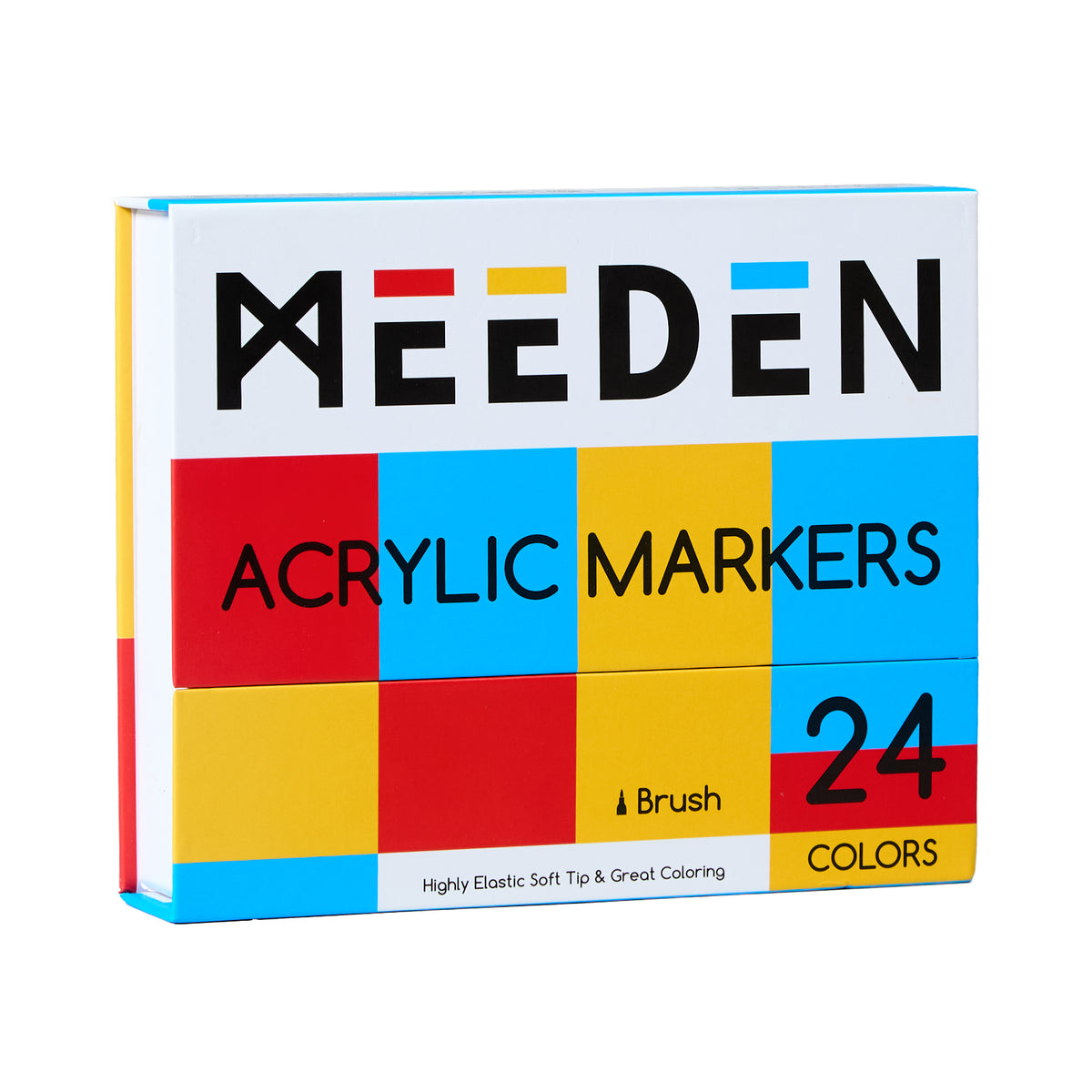 MEEDEN Acrylic Markers Set - 24 Colors, Direct Liquid Ink, Soft Tip Water-Based