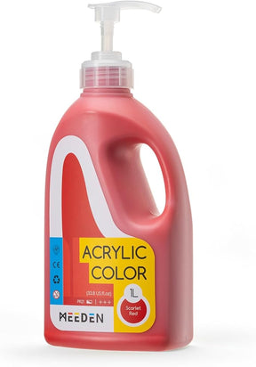 MEEDEN Viridian Green Acrylic Paint: 1 L /33.8 oz Satin Liquid Paint with Pump Lid-PTA-1060