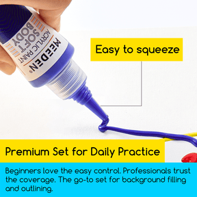 MEEDEN Soft Body Acrylic Paints Set, 37 Colors x 250ml/8.45oz