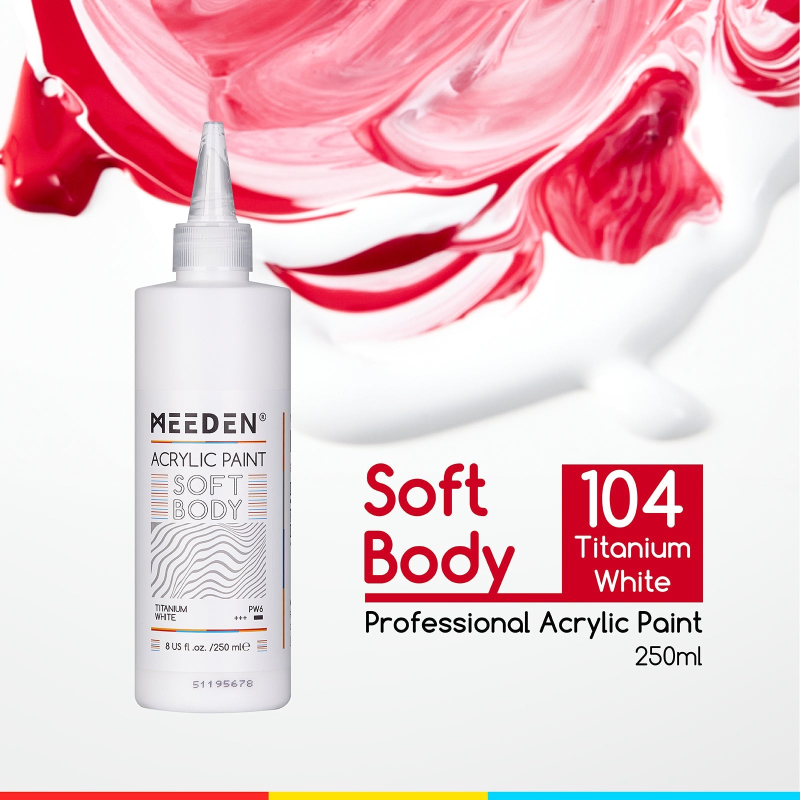 MEEDEN Soft Body Acrylic Paints Set, 37 Colors x 250ml/8.45oz