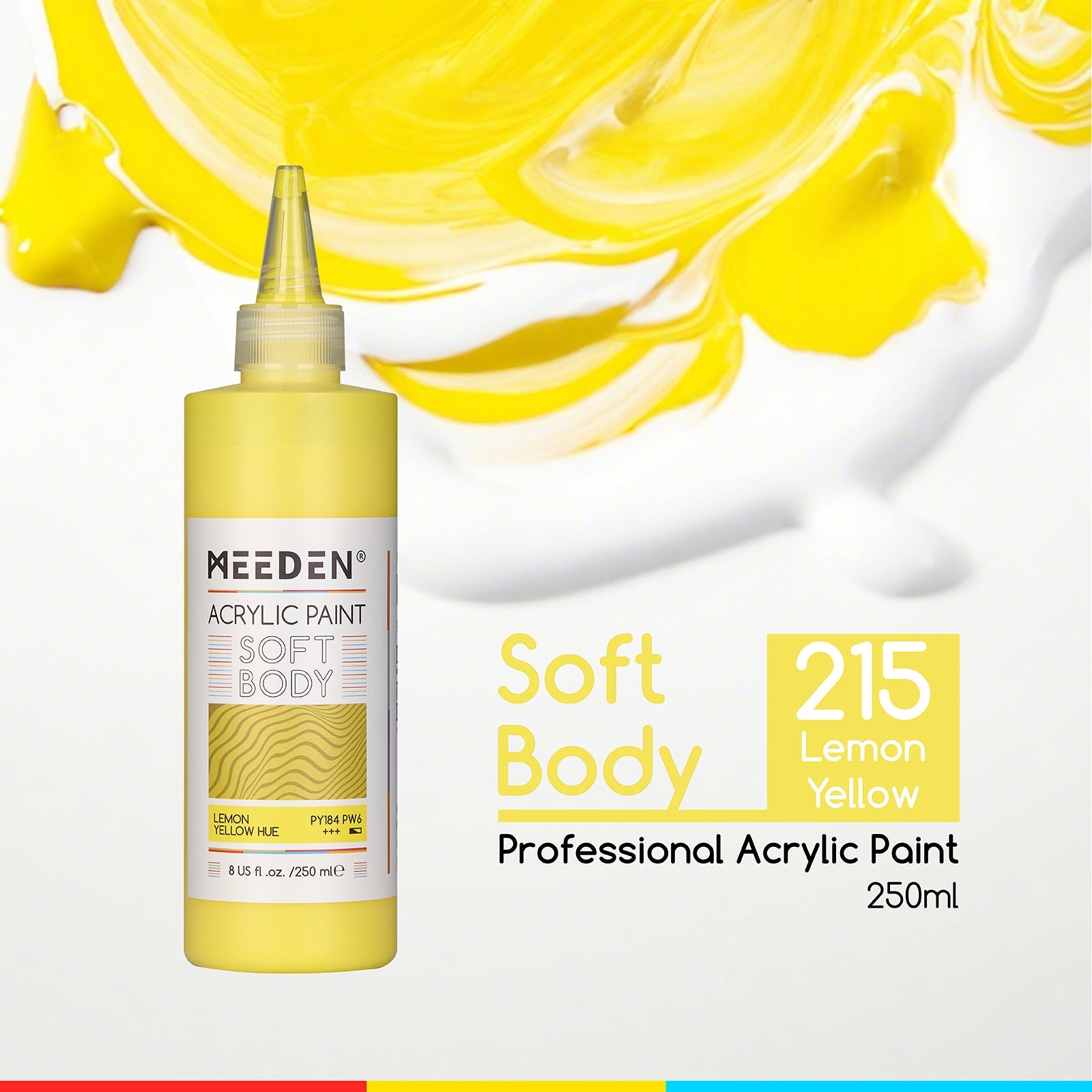 MEEDEN Soft Body Acrylic Paints Set, 37 Colors x 250ml/8.45oz