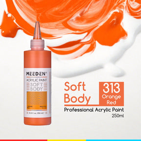 MEEDEN Soft Body Acrylic Paints Set, 37 Colors x 250ml/8.45oz