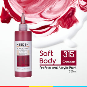 MEEDEN Soft Body Acrylic Paints Set, 37 Colors x 250ml/8.45oz