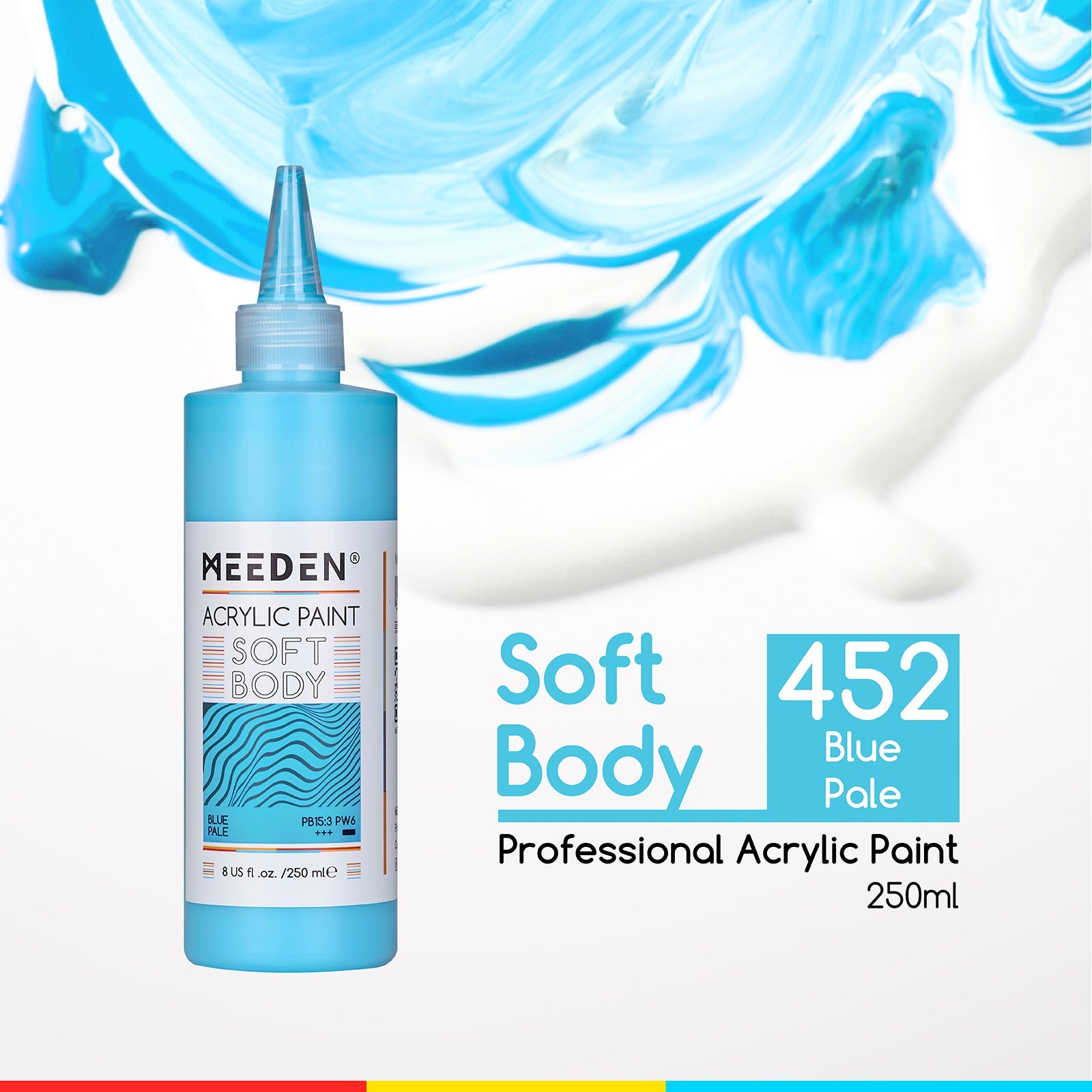 MEEDEN Soft Body Acrylic Paints Set, 37 Colors x 250ml/8.45oz