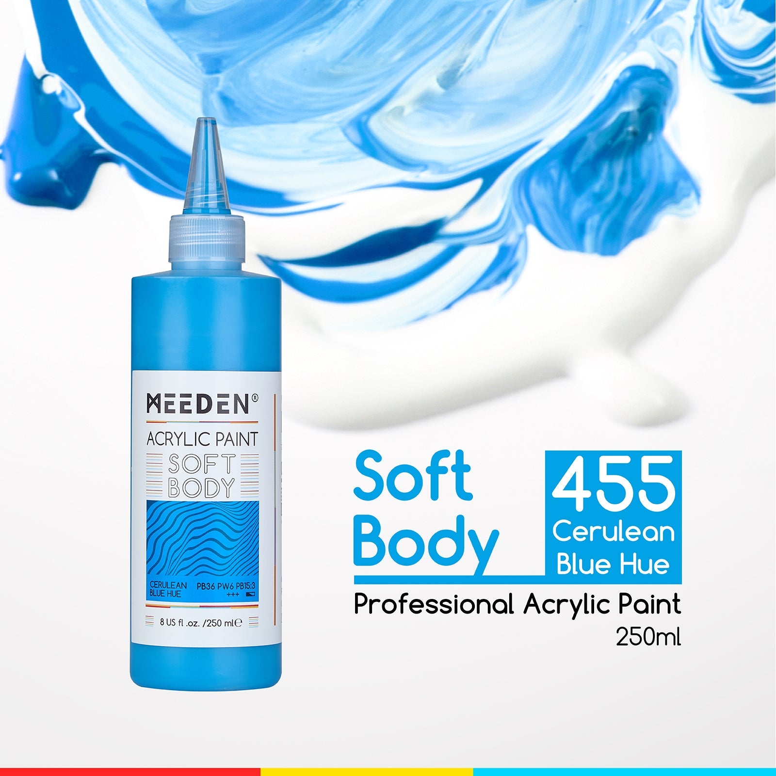 MEEDEN Soft Body Acrylic Paints Set, 37 Colors x 250ml/8.45oz