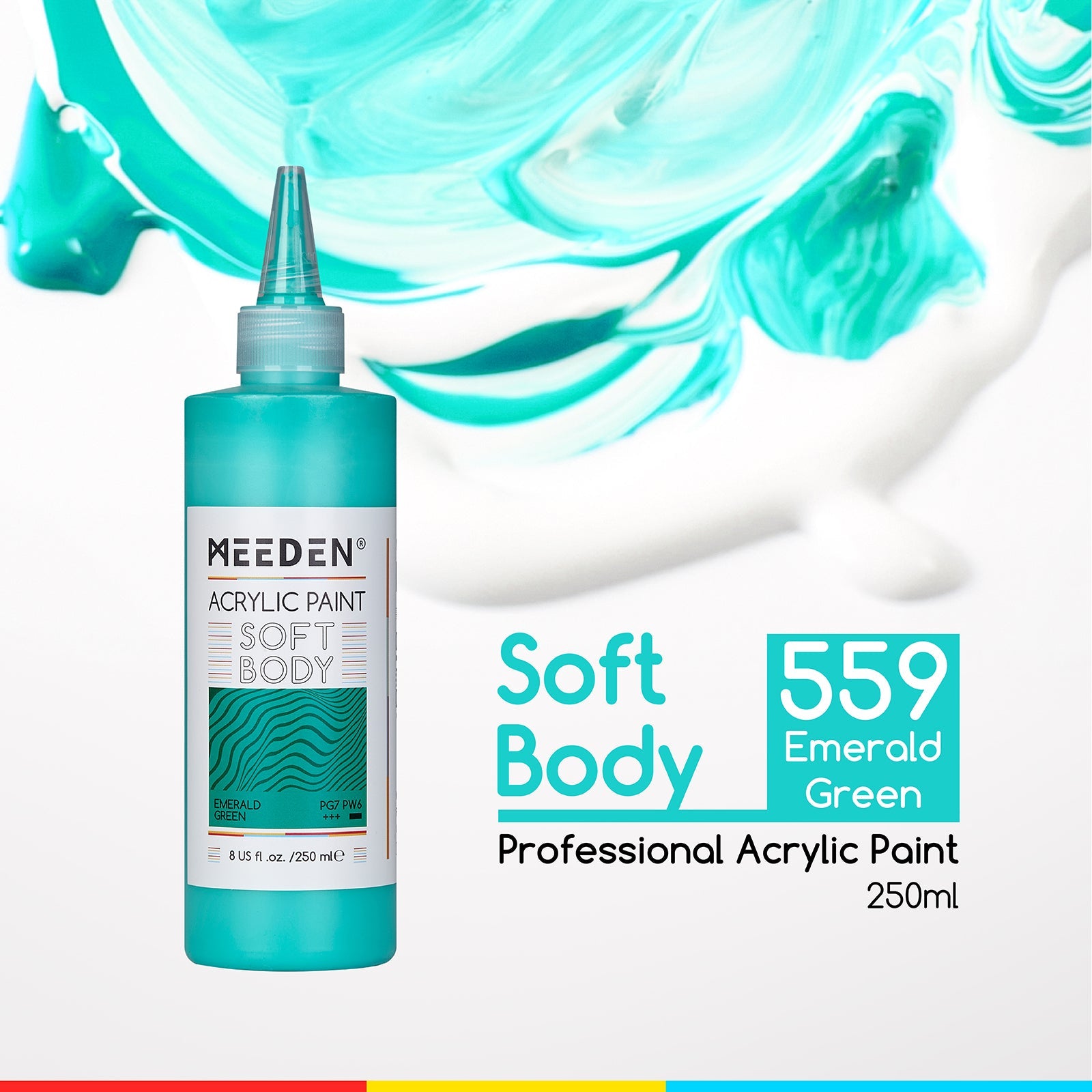 MEEDEN Soft Body Acrylic Paints Set, 37 Colors x 250ml/8.45oz
