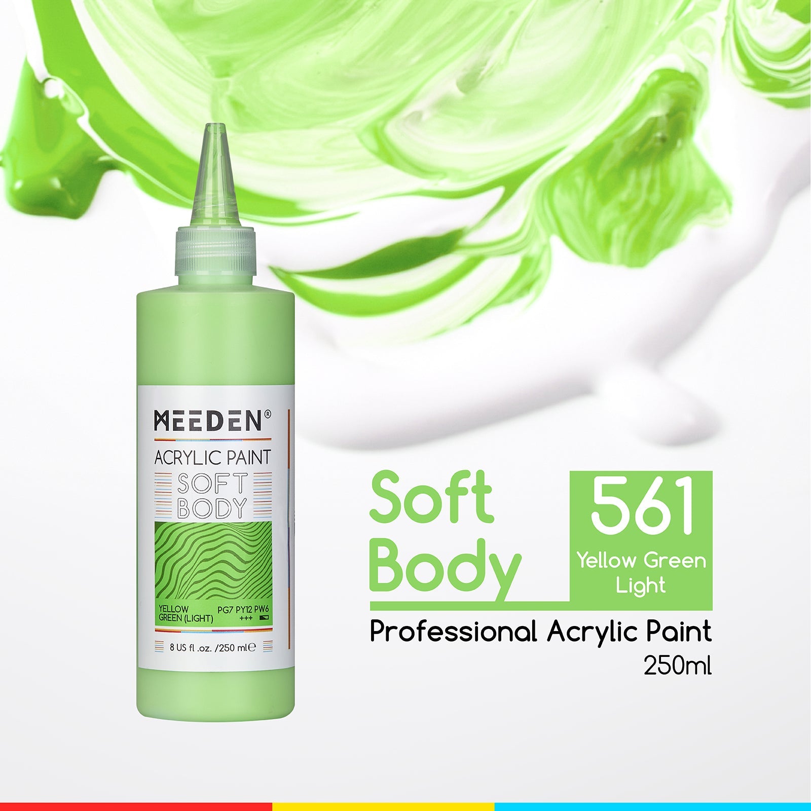 MEEDEN Soft Body Acrylic Paints Set, 37 Colors x 250ml/8.45oz