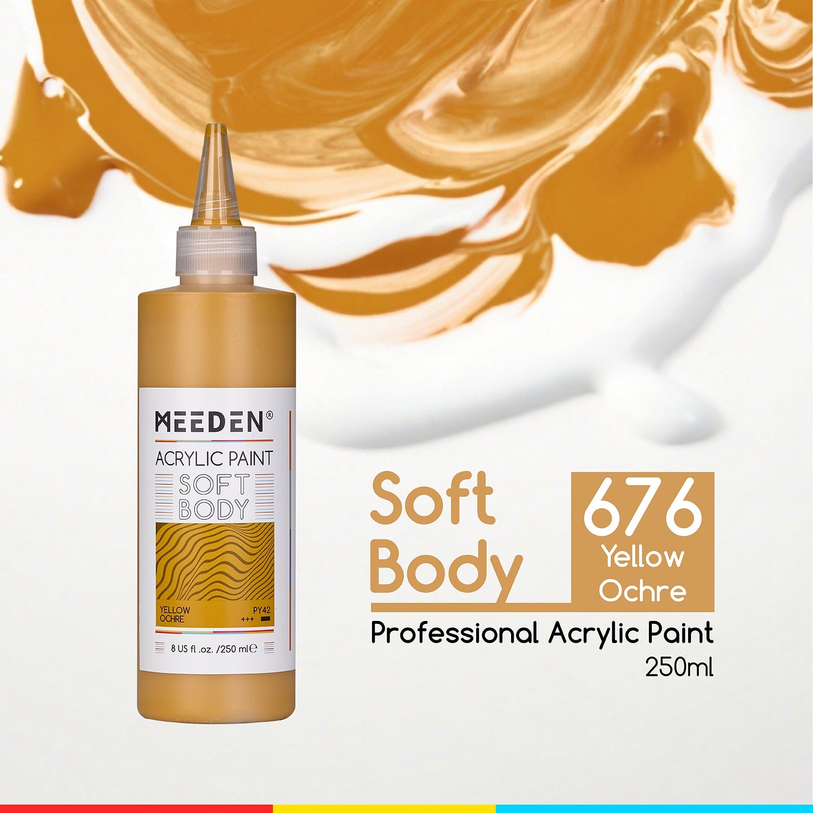 MEEDEN Soft Body Acrylic Paints Set, 37 Colors x 250ml/8.45oz