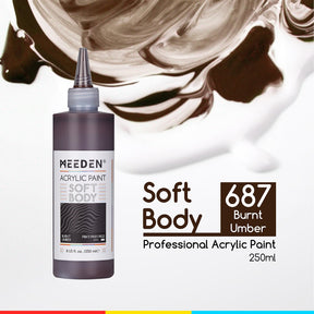 MEEDEN Soft Body Acrylic Paints Set, 37 Colors x 250ml/8.45oz