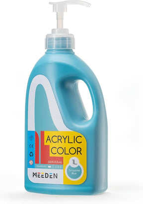 MEEDEN Viridian Green Acrylic Paint: 1 L /33.8 oz Satin Liquid Paint with Pump Lid-PTA-1060
