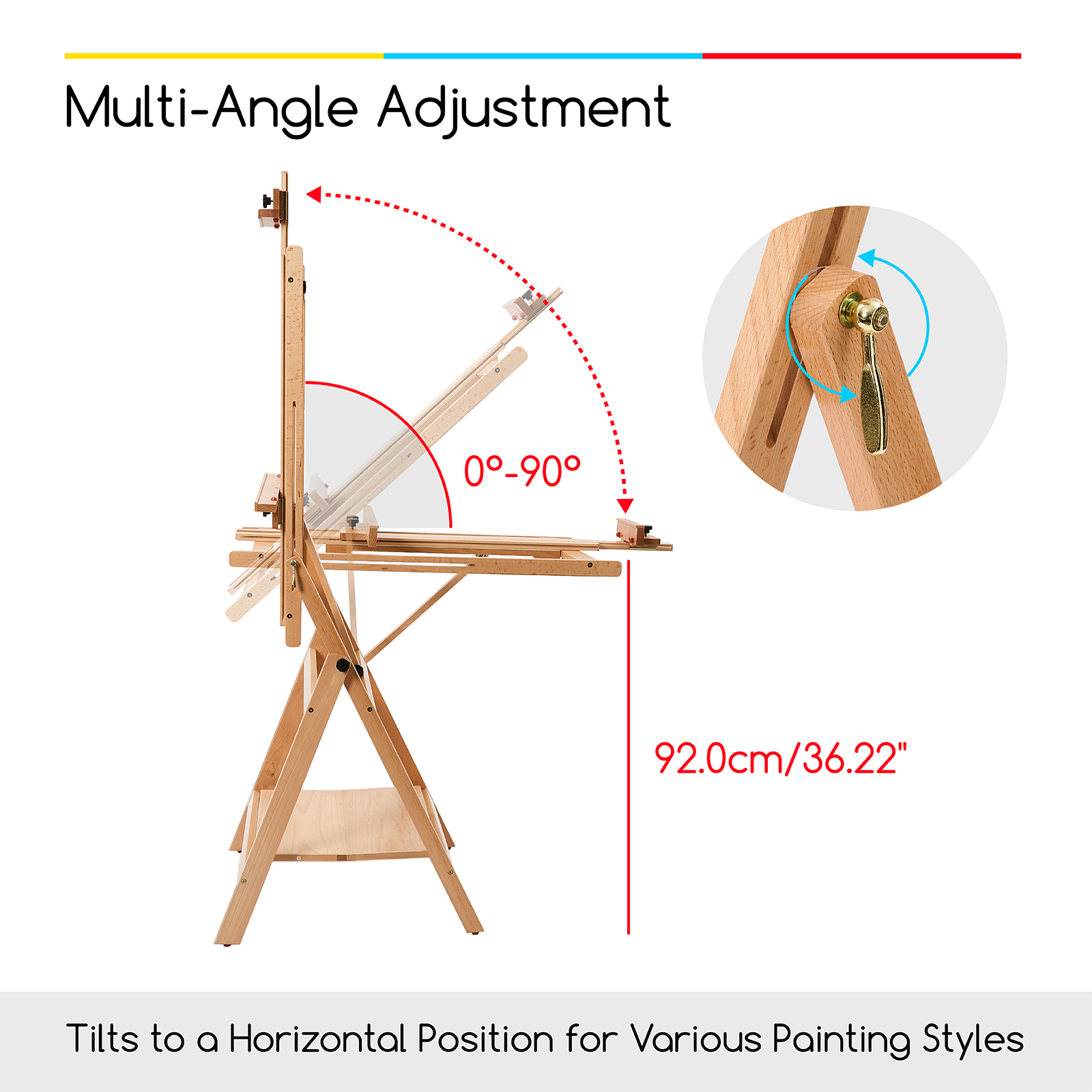 MEEDEN Adjustable Large H-Frame Art Easel Stand-W10B