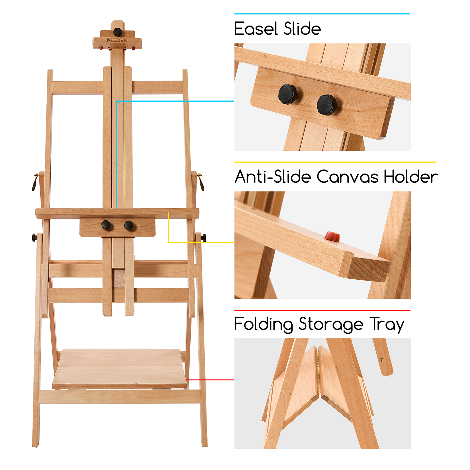 MEEDEN Adjustable Large H-Frame Art Easel Stand-W10B