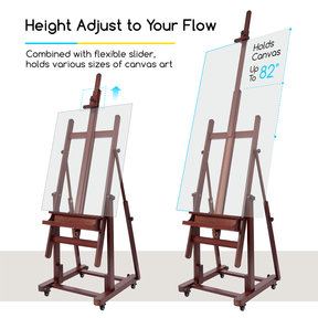 MEEDEN Extra Large Heavy Duty Artist Easel Stand-Dark Walnut-W11