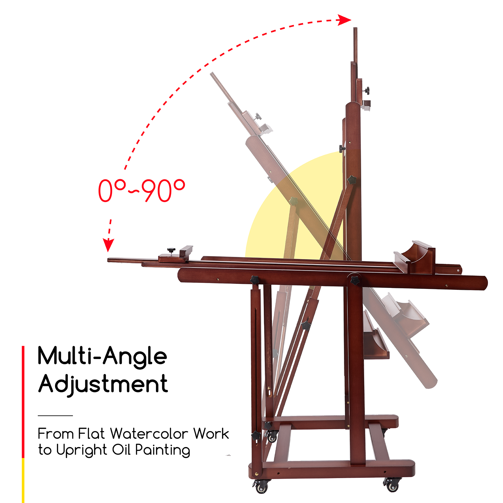 MEEDEN Extra Large Heavy Duty Artist Easel Stand-Dark Walnut-W11