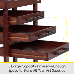 MEEDEN Deluxe Artist Supplies Storage Cart, 5-Tier Taboret-Dark Walnut-W13H
