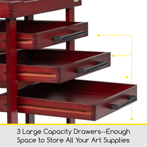 MEEDEN Deluxe Artist Storage Cart, 5-Tier Taboret-Cherry Walnut-W13H