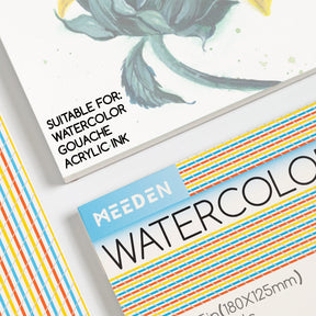MEEDEN 100% Cotton Watercolor Paper Pad – Cold Press, Hot Press & Rough