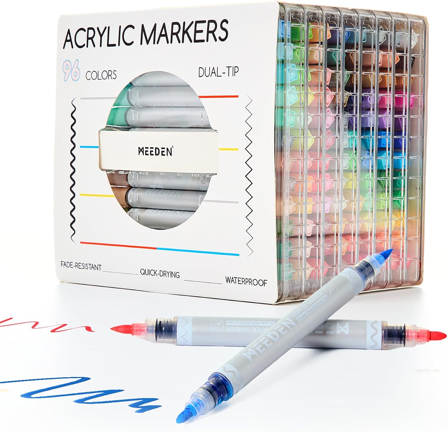 MEEDEN Dual Tip Acrylic Paint Markers, 96 Colors
