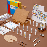 MEEDEN Artist Oil Painting Set with Sketch Easel Box, 13*50ml Tubes