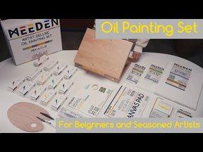 MEEDEN Artist Oil Painting Set with Sketch Easel Box, 13*50ml Tubes